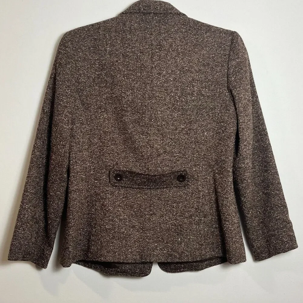 Casual Corner Annex Petite Suit Set Multi Brown Tweed Skirt 0P & Blazer 4P